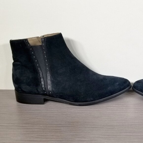 Italeau Miralda Waterproof Zip Ankle Bootie, Black Suede, Womens Size 6.5 M / 37 - Picture 7 of 12